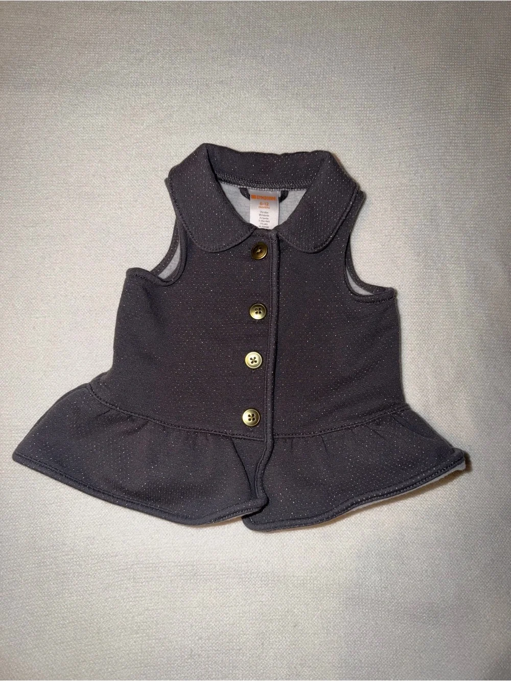 Gymboree Girls' Sparkle Peplum Vest - Gray